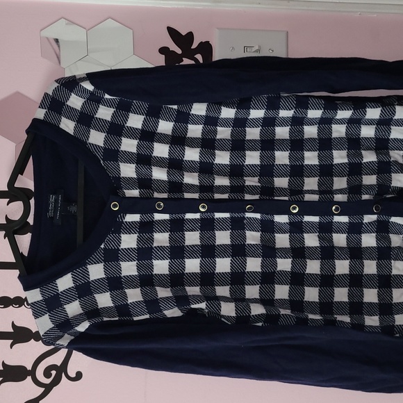 Tommy Hilfiger Gingham 100% Pima Cotton Cardigan - Picture 2 of 6